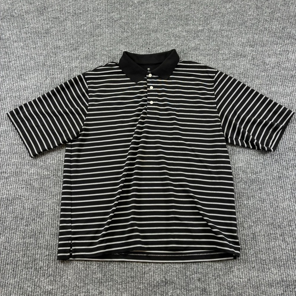 Palm Beach Golf Performance Polo Shirt Mens Size XL Striped‎ Short Sleeve